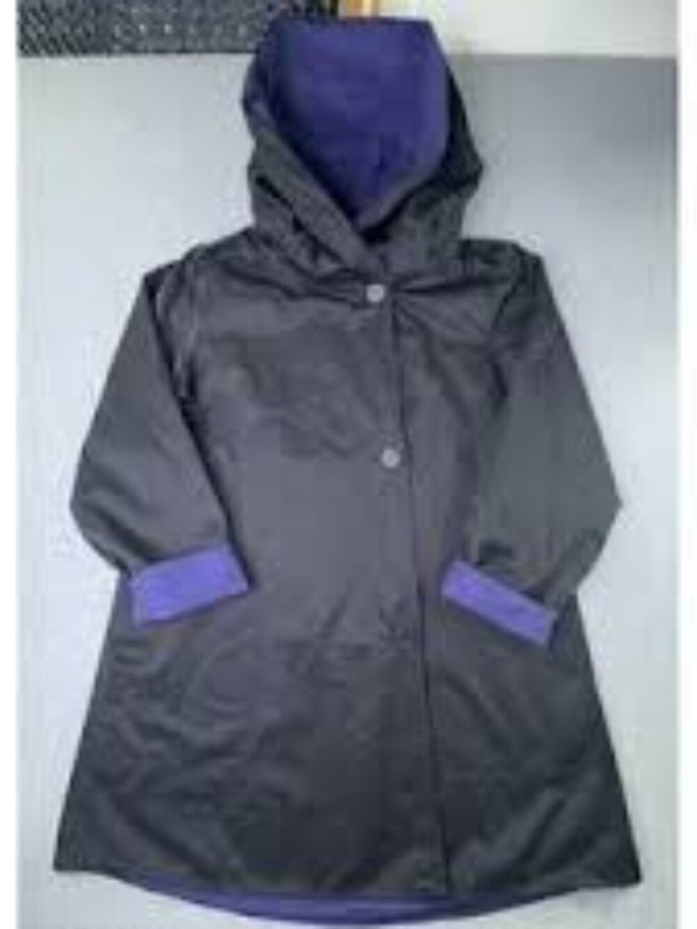 Eileen Fisher Reversible Organic Cotton Nylon Sheen Coat Large